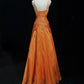 A Line Orange Formal Dress Vintage Long Party Dress Evening Dress Prom Dresses     cg25718