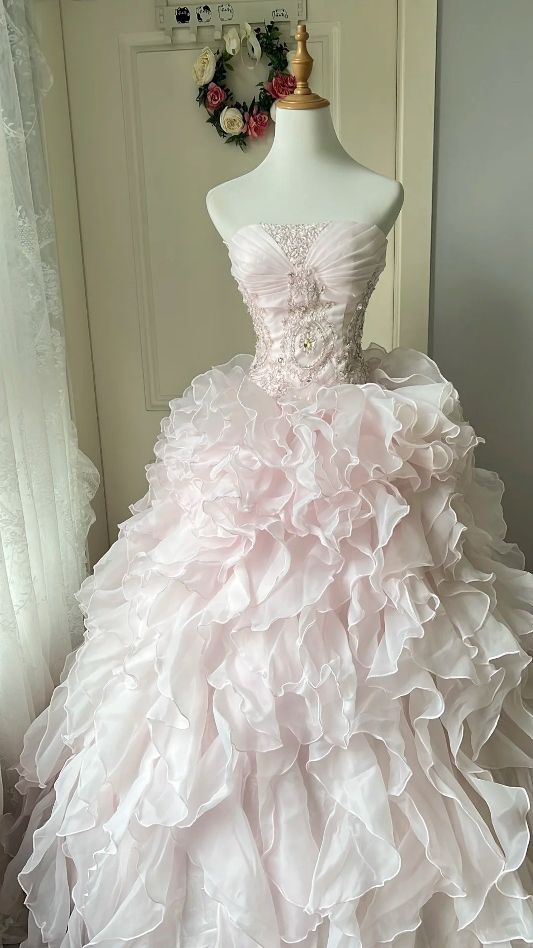 A Line Pink Prom Party Dresses Unique Long Evening Dress Vintage Princess Dress   cg25983