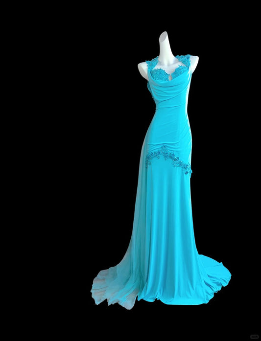 Tiffany Blue Vintage Long Party Dress Evening Dress Prom Dresses     cg25759