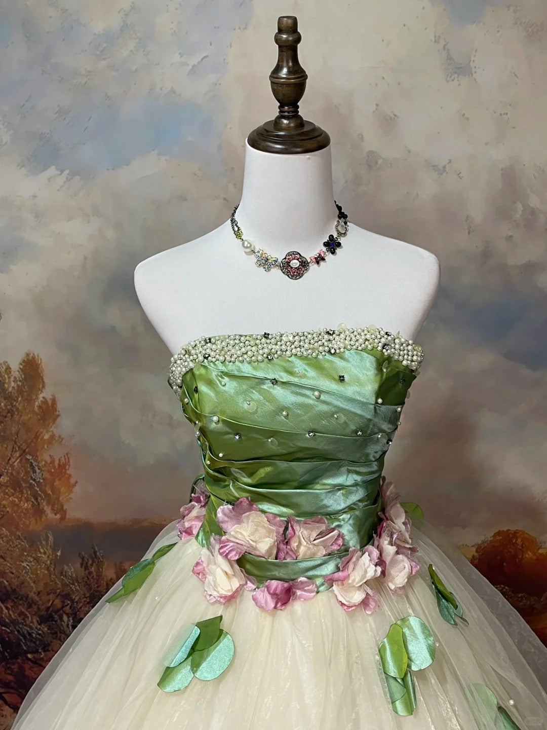 A Line Strapless Ball Gown Quinceanera Dress Unique Evening Dress    cg25561