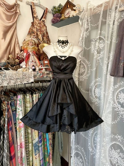 A Line Black Vintage Short Party Dress Cocktail Dresses Homecoming Dress     cg25844