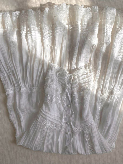 A Line White Lace Prom Party Dresses Unique Evening Dress Vintage Princess Dress   cg26020