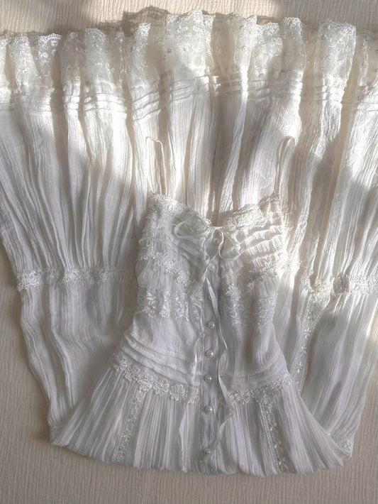 A Line White Lace Prom Party Dresses Unique Evening Dress Vintage Princess Dress   cg26020