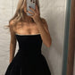 Elegant Black Strapless A-line Short Mini Homecoming Dress     cg25859