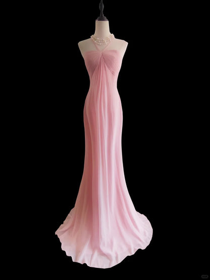 Pink Vintage Long Party Dress Evening Dress Prom Dresses     cg25758