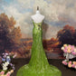 Green Sequin Mermaid Strapless Evening Dress Long Prom Dress    cg25569