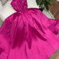 A Line Hot Pink Satin Sequin Long Party Dress Evening Dress Prom Dresses     cg25679