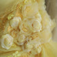A Line Yellow 3D Flowers Wedding Dress Sleeveless Long Princess Evening Dress   cg25936