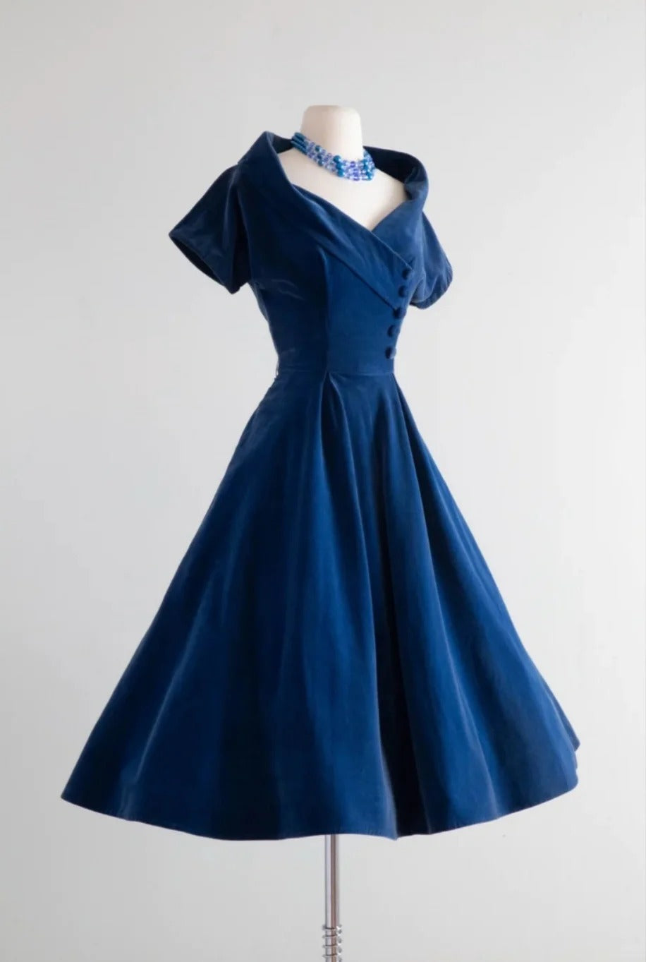 Blue Velvet Vintage Dresses Homecoming Dress Short Prom Dress Party Dress    cg26048