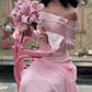 Pink Long Sleeves Evening Dress New Arrive Prom Party Dress    cg25640