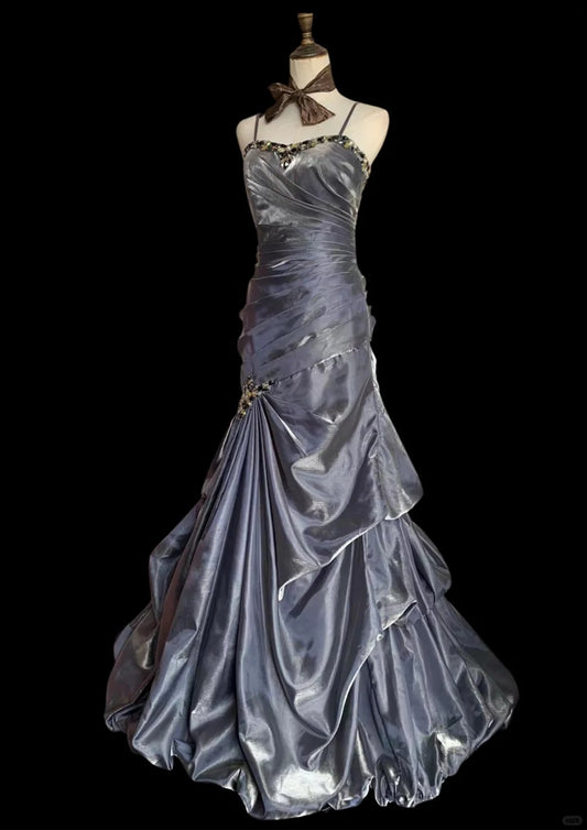 Mermaid Gray Prom Party Dresses Unique Long Evening Dress   cg25934