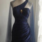 Mermaid Navy Blue Prom Party Dresses Unique Long Evening Dress   cg25927