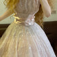 A Line Vintage Tulle Long Evening Dresses,Sleeveless Party Prom Dress  cg25483