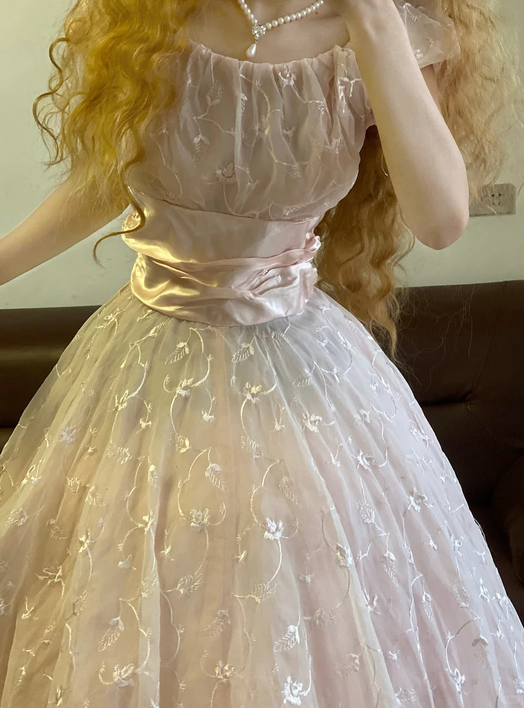 A Line Vintage Tulle Long Evening Dresses,Sleeveless Party Prom Dress  cg25483