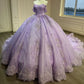 Elegantes Ballkleid mit schulterfreiem, langem Tüll mit Applikationen, Prinzessinnenkleid für Quinceanera, Kleid für Sweet 16, cg25642