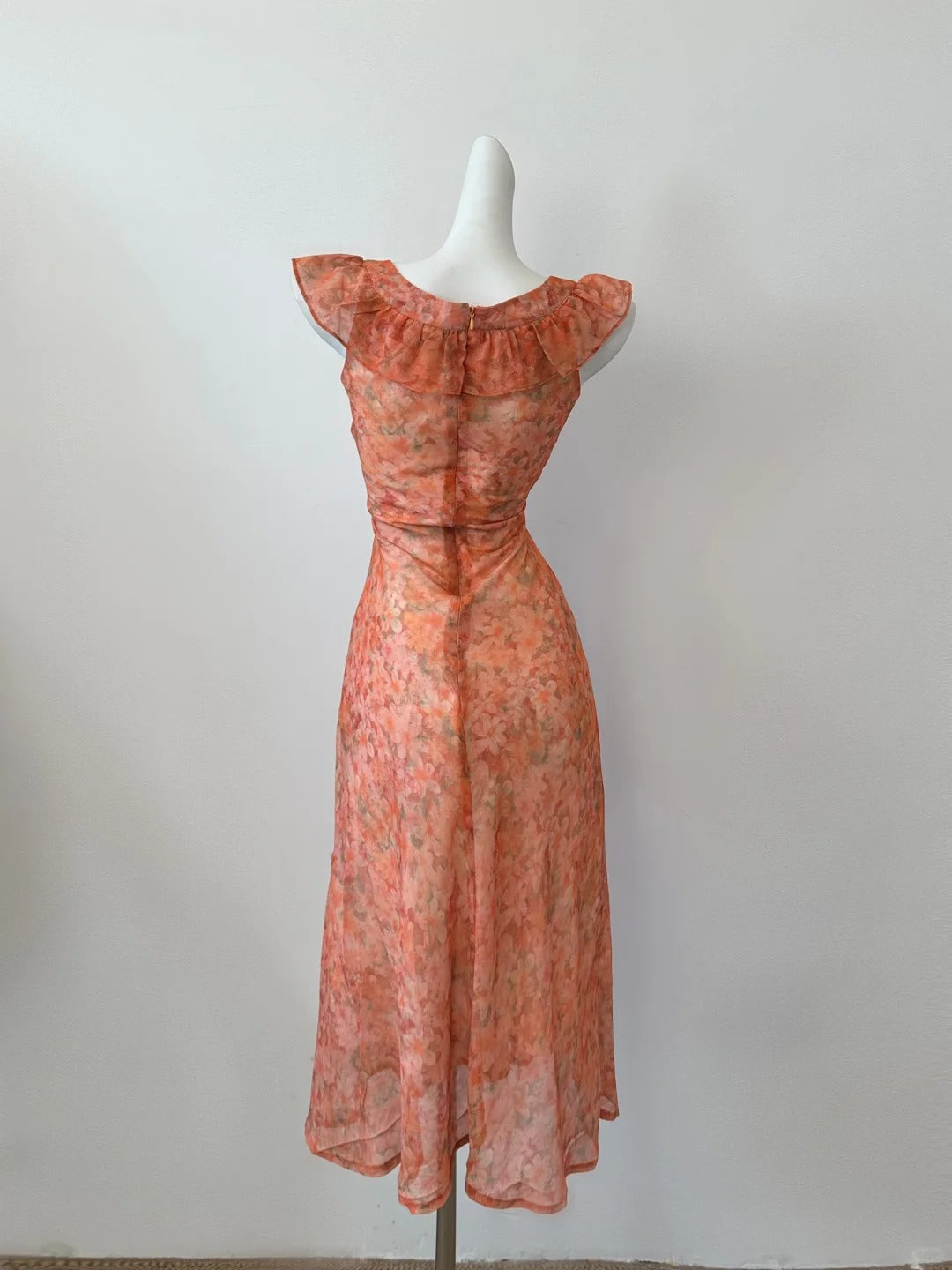 Floral Chiffon Evening Dresses,Sleeveless Party Prom Dress  cg25475