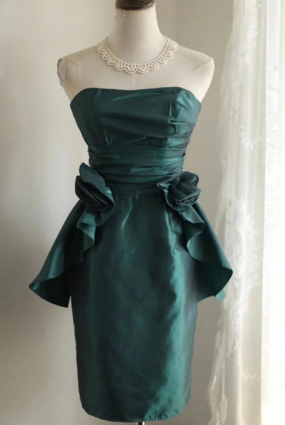 Green Vintage Short Party Dress Cocktail Dresses Homecoming Dress     cg25705