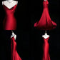 Red Mermaid Long Prom Party Dresses Unique Evening Dress   cg26058