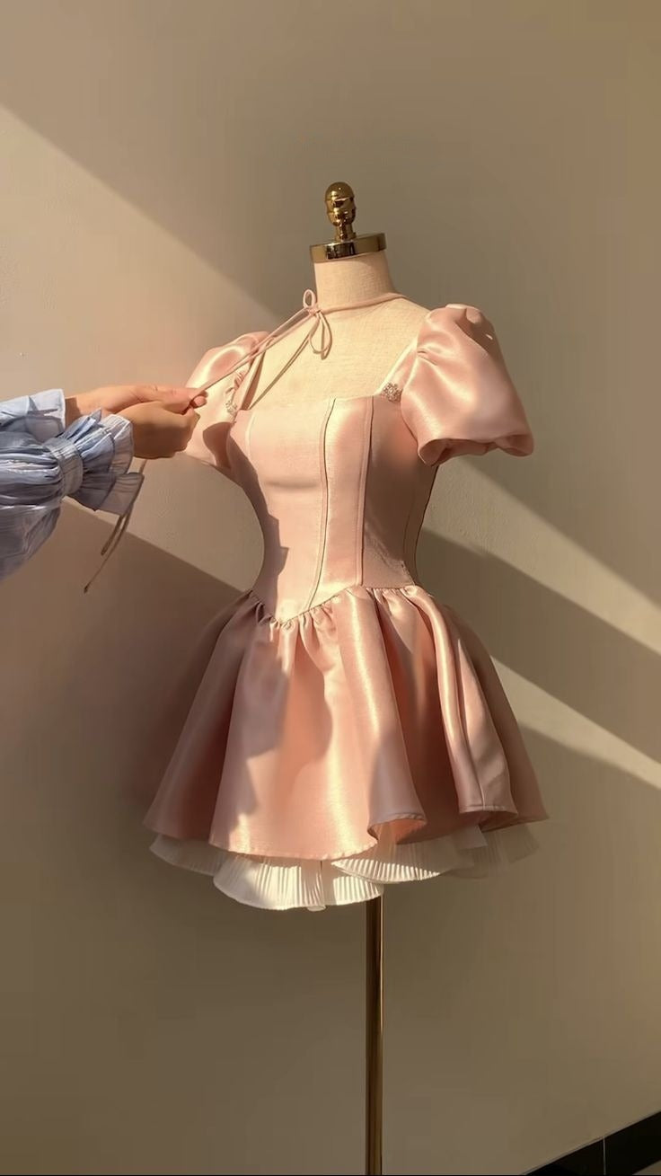 Pink A Line Short Evening Party Dress Homecoming Gowns      cg25595