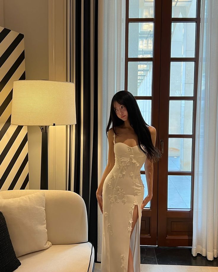 Sexy Mermaid Spaghetti Straps White Long Evening Dress Prom Dresses     cg25647