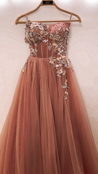 A Line Tulle New Elegant Prom Dress Long Evening Party Gowns    cg25811