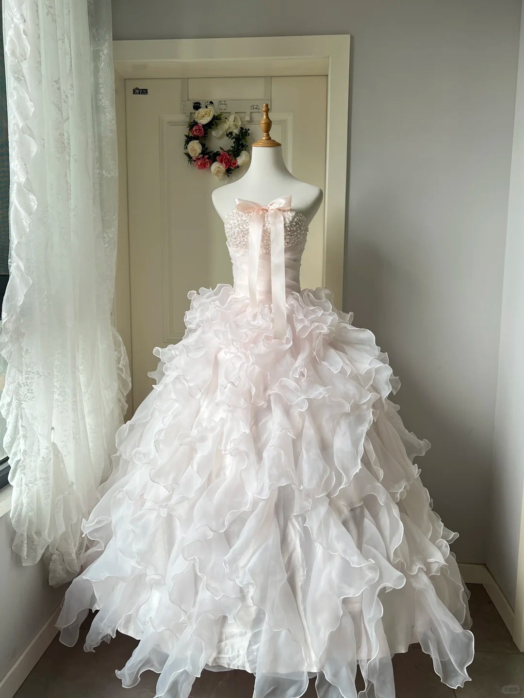 A Line Pink Prom Party Dresses Unique Long Evening Dress Vintage Princess Dress   cg25986