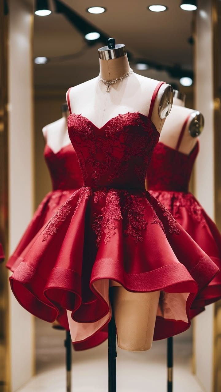 Red A Line Party Dress Short Prom Dresses Homecoming Gowns      cg25612