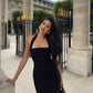 2025 New Elegant Halter Black Backless Sexy Bodycon Maxi Prom Dress Party Gowns    cg25793