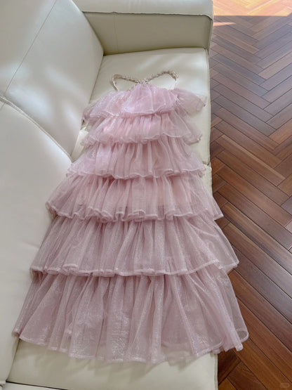 Pink Prom Party Dresses Unique Long Evening Dress Vintage Princess Dress   cg26005