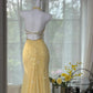 Yellow Prom Party Dresses Unique Evening Dress Vintage Princess Dress   cg26031