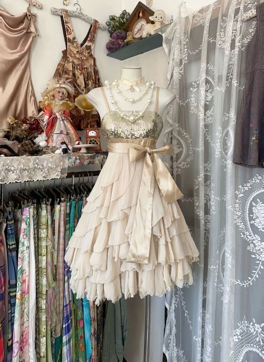 A Line Champagne Vintage Short Party Dress Cocktail Dresses Homecoming Dress     cg25845