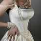 Ivory A-Line Pearl Satin Homecoming Dress Mini Prom Bridal Dress    cg25964