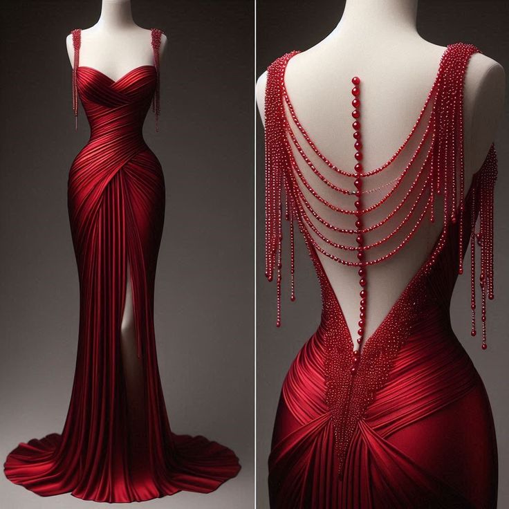 Red mermaid evening dress, sexy sleeveless mermaid long prom dress    cg25770