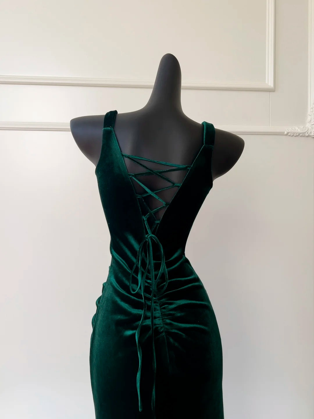 Green Velvet Vintage Evening Dresses,Sleeveless Party Gowns  cg25488