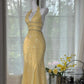 Yellow Prom Party Dresses Unique Evening Dress Vintage Princess Dress   cg26031
