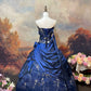 A Line Royal Blue Strapless Ball Gown Quinceanera Dress Unique Evening Dress    cg25566