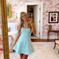 A Line Blue Short Party Dress Cocktail Dresses Homecoming Dress     cg25735