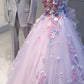 Elegant Strapless Sweetheart 3D Flowers Prom Dresses Tulle Long Formal Dress Evening Dress    cg25446