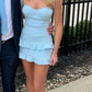 Light Sky Blue Cocktail Dresses Homecoming Dress Short Prom Dress Party Dress    cg26013
