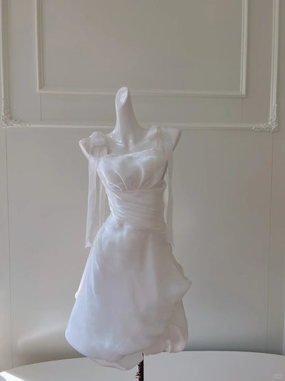 A Line White Cocktail Dresses Homecoming Dress Short Prom Dress Party Dress    cg26010