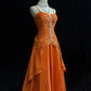 A Line Orange Formal Dress Vintage Long Party Dress Evening Dress Prom Dresses     cg25718