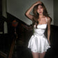 White Simple Short Evening Party Dress Homecoming Gowns      cg25601