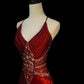 Red Mermaid Long Prom Party Dresses Unique Evening Dress   cg26062