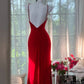 Red Vintage Prom Party Dresses Unique Long Evening Dress   cg25961