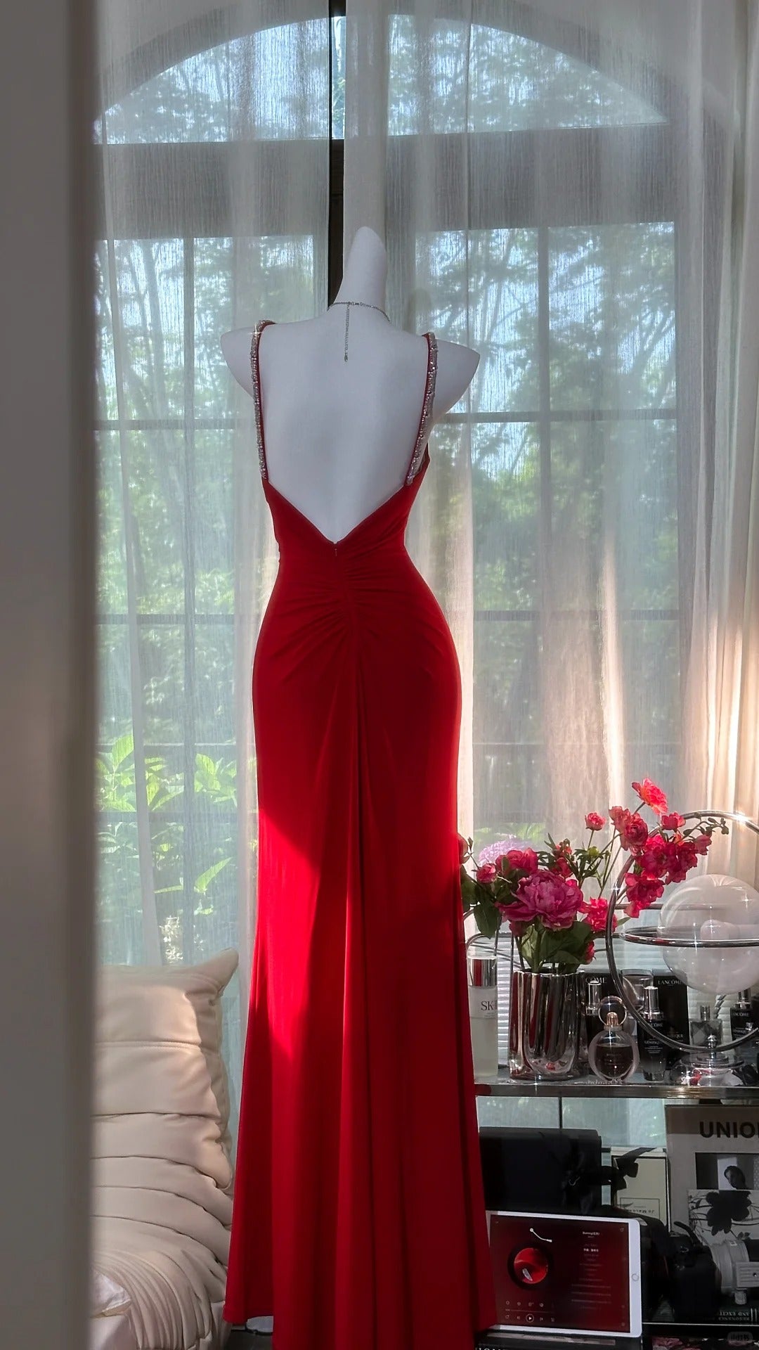Red Vintage Prom Party Dresses Unique Long Evening Dress   cg25961