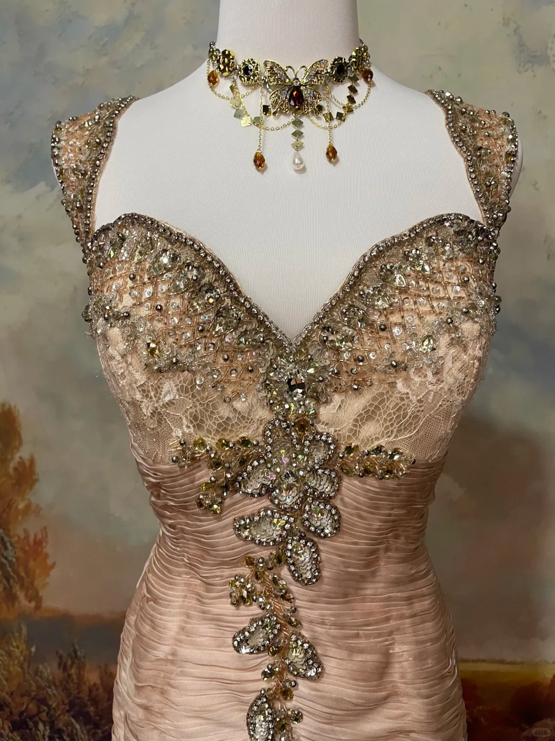 Light Pink Beaded Mermaid Evening Dress Unique Long Prom Dress    cg25570