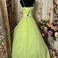 A Line Green Vintage Prom Party Dresses Unique Long Evening Dress   cg25914
