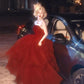 Red A Line Tulle Strapless Prom Dresses Party Evening Dress   cg25459