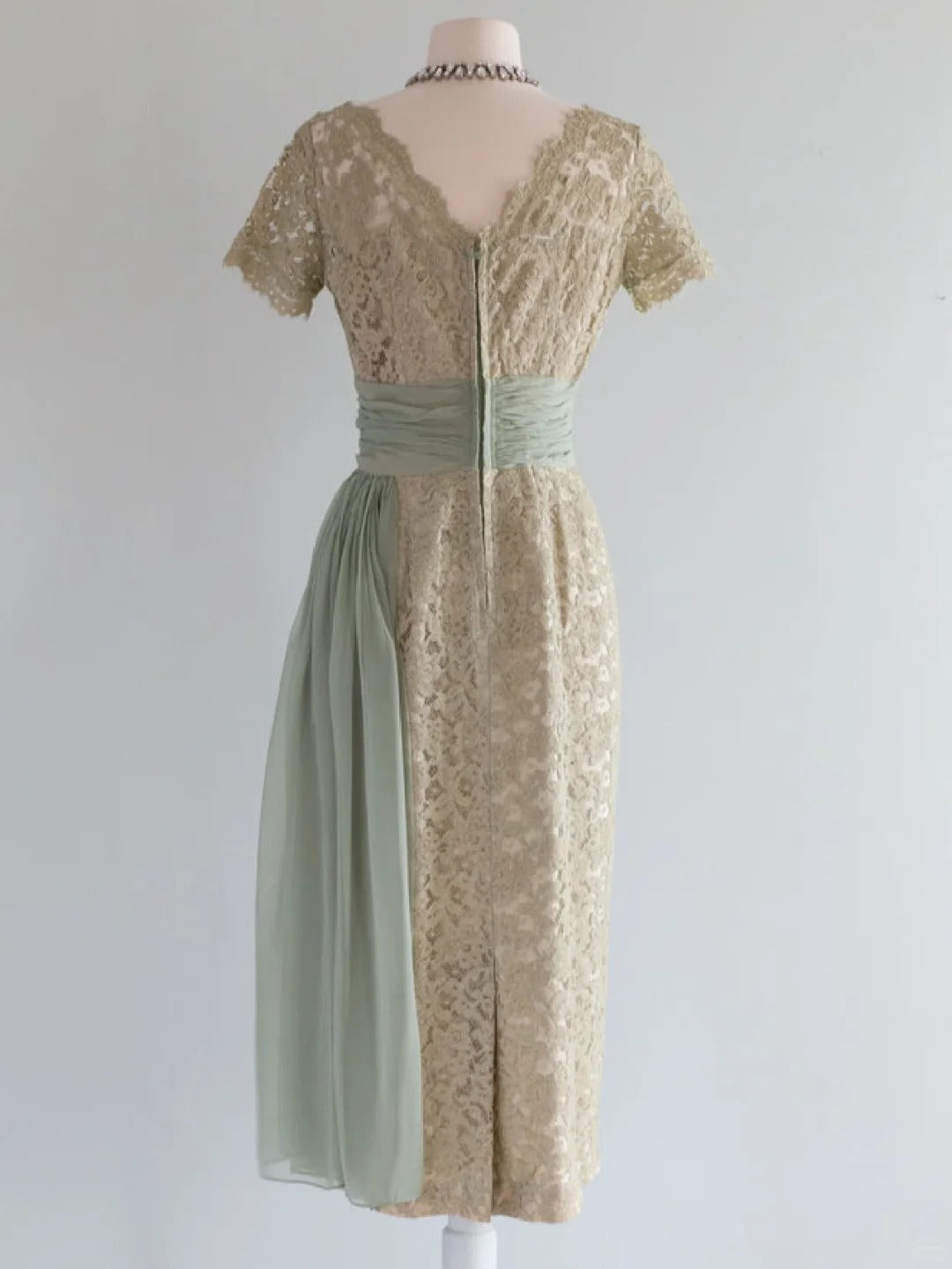 Green Lace Vintage Prom Party Dresses Unique Evening Dress   cg26051