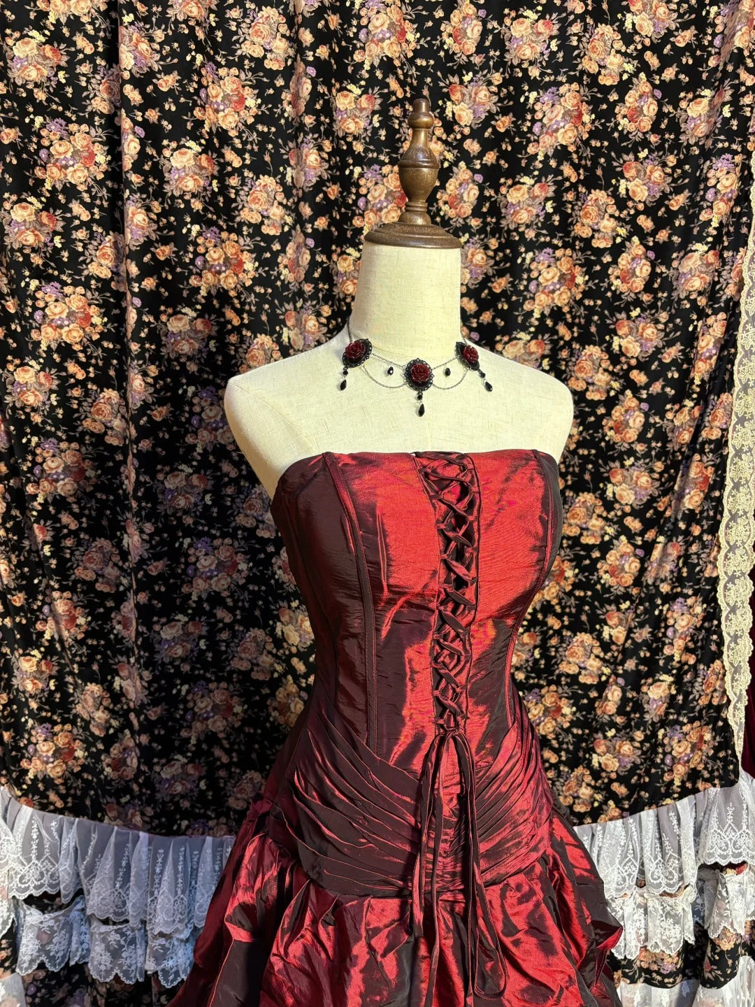 A Line Burgundy Strapless Evening Dresses,Sleeveless Party Prom Dress  cg25477